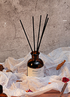 Diffuseur de parfum d'ambiance DIY 110 ml avec bâtonnets, parfum longue durée, sans BPA, sans alcool, écologique, ensemble cadeau en verre rond avec fibres de diffusion d'huile
