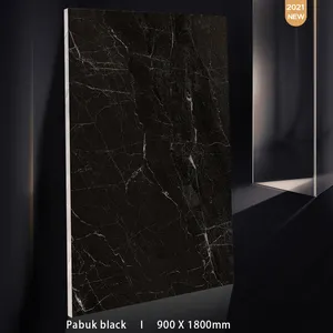 Grandi piastrelle di marmo lucidate nere antiscivolo commerciali infrangibili per scale o pavimenti