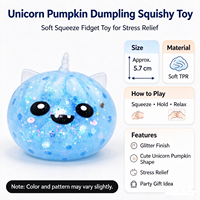 Jouet à presser licorne citrouille Halloween, jouet anti-stress souple et lumineux à paillettes pour enfants