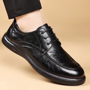 Zapatos de Cuero para Hombre, Negros, Casuales de Negocios, Tacón Bajo, Cómodos, para Vestir, con Suela de Goma, Origen Wenzhou - Product Image 3