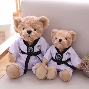 Taekwondo orsacchiotto peluche abbigliamento staccabile orsacchiotto di peluche imbottito regalo all'ingrosso