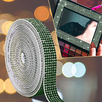 Vente en gros grand rouleau adhésif strass autocollant cristal diamant maille ruban ruban Strass garniture baguage bricolage voitures décoration artisanat