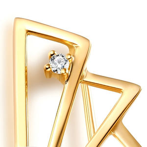 Broche originale unisexe en or 18 carats, fine, personnalisée, sertie de diamants, avec plume et perle d'eau de mer de 8 mm - Product Image 3