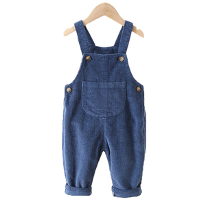 Tuta in <span class=keywords><strong>velluto</strong></span> <span class=keywords><strong>a</strong></span> <span class=keywords><strong>coste</strong></span> di alta qualità per neonate ragazzi primavera autunno bambini bretelle <span class=keywords><strong>pantaloni</strong></span> pagliaccetto - Product Image 1