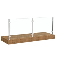 EKOO Poteau de fixation en verre pour balustrade intérieure en acier inoxydable de haute qualité pour balcon