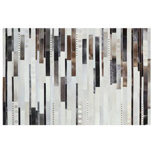 Alfombra de cuero vacuno natural hecha a mano con patrón irregular, alfombra de cuero genuino con patchwork para sala de estar, tapete para mesa de café, hecha a medida. - Product Image 5