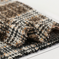 Tissu en laine et polyester, à carreaux, tissu tweed chaud pour manteau, en stock, haute qualité