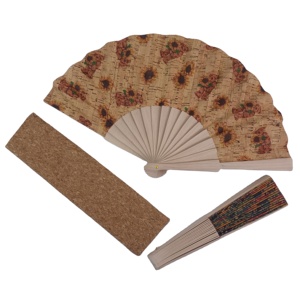 Éventails portugais en liège de 23 cm de bonne qualité, en bois, art populaire, écologiques, avec logo personnalisé, fournitures de fête, cadeau souvenir - Product Image 1