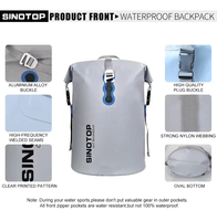 Sac étanche en PVC de 20 L avec deux bretelles et logo personnalisé, sac à dos Ocean Pack, sac de natation pour kayak