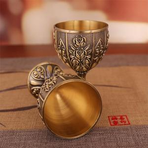 Calice Reale Vintage Fatto a Mano in Lega di Zinco, Coppa con Rilievi, Calice Dorato del Re Artù Medievale - Product Image 5