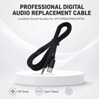 Kabel Pengganti 2.5mm ke Type-C dengan Konduktor Tembaga Bebas Oksigen dan Jaket Anyaman untuk Headset ATH-M40X/M50X/M60X/M70X