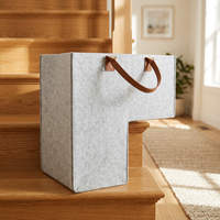 Panier de rangement pliable moderne en feutre, grand format, écologique et durable, pour escalier, organisateur en feutre en forme de L, produit transfrontalier très vendu