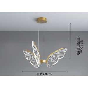 Postmodern Creative Butterfly Acrylic Lamp Luxury Restaurant Chandelier for <b>Dining</b> Room Bar Table Master Bedroom <b>Light</b> Guide - Product Image 3