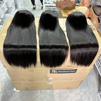 Perruque frontale en dentelle HD GL Raw Vietnamese, cheveux humains brésiliens, perruque frontale en dentelle HD, cheveux vierges raides pour femmes noires