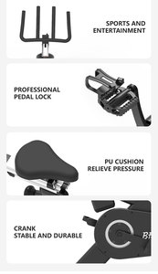 Cyclette Professionale da Interno con Sella e Manubrio Regolabili, Bici da Spinning per Allenamento Cardio e Bodybuilding - Product Image 3