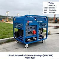Générateur diesel Yuchai 18 kW YC18GF-3, puissance maximale 20 kW, 9 heures de fonctionnement, groupe électrogène diesel à châssis ouvert avec contrôle AVR
