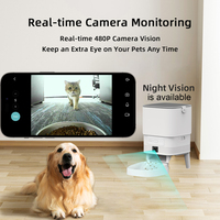 Distributeur automatique de nourriture pour chat avec caméra, vision nocturne, minuterie, contrôle par application, distributeur automatique de nourriture pour chien, distributeur de nourriture pour animaux de compagnie avec caméra