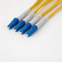 Cordon de brassage fibre optique monomode LC-LC 4 fibres pré-testé en stock, personnalisable OEM, jaune, pour projet de distribution multi-cœurs FTTH