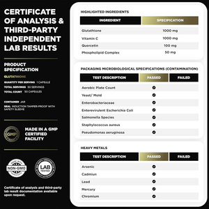 Capsules de soutien immunitaire de glutathion liposomal et de vitamine C de haute qualité OEM/ODM pour la santé de la peau et le blanchiment des adultes - Product Image 6