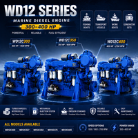 Moteur diesel marin Weichai série WD12 300HP 400HP pour bateau de pêche, turbocompressé, refroidi par intercooler, plusieurs modèles disponibles