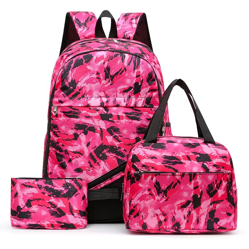 Заводской рюкзак с логотипом на заказ для девочек, школьная сумка, набор из 3 шт., сумка для ланча, сумка для карандашей