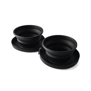 Juego de 2 piezas KIND, bolsa portátil con cremallera, impermeable, duradera, ecológica, de silicona y fibra, tazón de agua plegable para perros, fácil de limpiar - Product Image 1