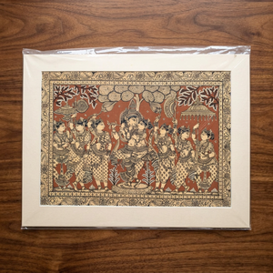 Handmade Kalamkari Radha <b>Krishna</b> Wall <b>Painting</b> Traditional Indian Folk Art Home Decor - Product Image 2