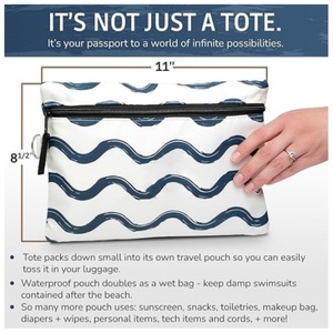 Nouveau sac de plage de voyage, sac fourre-tout de plage imperméable et résistant au sable avec fermeture éclair - Product Image 3