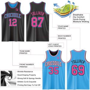 Maillot de basket-ball réversible personnalisé, uniforme d'équipe personnalisé, sublimé, anti-transpiration, unisexe, pour adultes et jeunes, vêtements de sport - Product Image 3