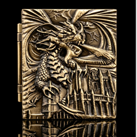 Dés à roulettes pliables en métal doré, motif dragon, 7 en 1, pour jeux de rôle Dungeons and Dragons