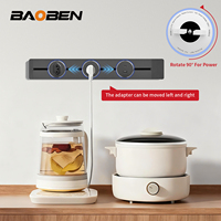 BAOBEN Riel Deslizante Móvil para Gabinete de Cocina, Riel Deslizante para Isla de Cocina con Tira de Alimentación USB