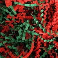 Boîte cadeau décorative en vrac recyclée, rouge, vert, blanc, couleurs mélangées, papier froissé, papier déchiqueté, papier déchiqueté multicolore, rembourrage en papier déchiqueté