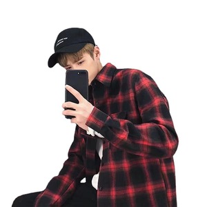 <span class=keywords><strong>Camisa</strong></span> de Manga Larga a Cuadros para Hombre con Sentido <span class=keywords><strong>del</strong></span> Diseño de Nicho Retro Holgada Estilo Versátil - Product Image 2