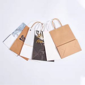 Wholesale Kraft Paper Drawstring Clothing Gift <b>Bag</b> Black <b>and</b> <b>White</b> Square with Custom <b>Silver</b> Printing Pressed Option Available - Product Image 5