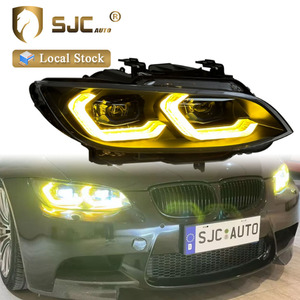 SJC <span class=keywords><strong>Auto</strong></span> Part Headlight Assembly para 3 Series Pre-lci 2006-2009 E92 Actualizar a New Yellow + White Dual-color DRL Lámpara delantera - Product Image 1