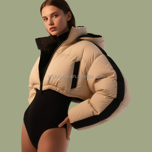 Piumino Corto Invernale da Donna Personalizzato di Lusso In Softshell <span class=keywords><strong>Trapuntato</strong></span> 800FP, Giacca di Alta Qualità da Esterno, Cappotti Imbottiti da Donna - Product Image 2