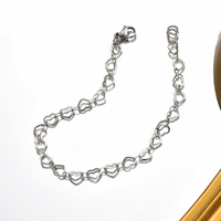Vente en gros de bracelets à chaîne tendance en forme de cœur en acier inoxydable pour dames et garçons pour les fêtes