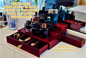 <span class=keywords><strong>3</strong></span> <span class=keywords><strong>Tier</strong></span> Cologne tổ chức cho nam giới, Cologne chủ hiển thị kệ với ngăn kéo 2 cảm thấy lót ẩn ngăn 1 có thể tháo rời - Product Image 4