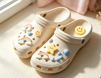 Aksesoris Sepatu PVC Desain Kustom Berbagai Tema, Hiasan Bunga untuk Sepatu DIY, Dapat Dilepas, Grosir, Lucu