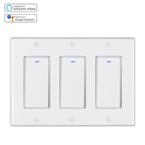 SIXWGH Smart WIFI <span class=keywords><strong>3</strong></span>-Gang-Lichtschalter Alexa Google Home Sprach steuerung IFTTT Automation Timer für UL Listed für US Homes Smart - Product Image 1