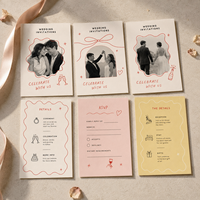 Suite de papeterie de mariage dessinée à la main, cartes personnalisées en papier photo pour les invitations Save the Date, RSVP et remerciements