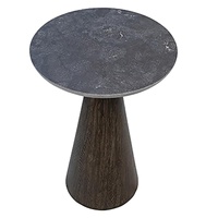 Table basse en bois massif de chêne nordique Florinda, table d'appoint ronde pour événements, mariages et mobilier de salon moderne