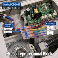 Bloc de bornes multi-voies 250V 32A à connexion rapide pour fils rigides et souples, avec trous de fixation, conception sans vis pour boîtier de jonction