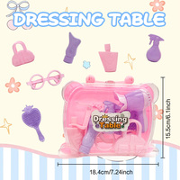 Valise de jeu d'imitation en plastique de haute qualité avec maquillage et oreiller jouet pour filles