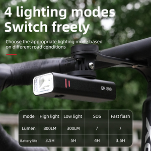 Làm Nổi Bật Nhôm Hợp Kim 800Lumens Loại C Có Thể Sạc Lại Xe Đạp Đèn Pha LED IPX6 Không Thấm Nước Xe Đạp Phía Trước Ánh Sáng - Product Image 3