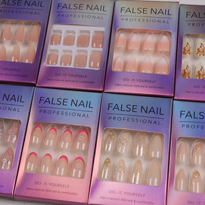 Bandes adhésives de <span class=keywords><strong>faux</strong></span> <span class=keywords><strong>ongles</strong></span> en matériau ABS personnalisé en gros Styles de conception multiples 24 pièces avec emballage laser pour les doigts - Product Image 5