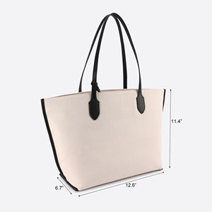 Sac fourre-tout en toile de coton recyclé écologique de qualité supérieure, fermeture ouverte, design moderne, personnalisable, grande capacité, compartiment cosmétique amovible - Product Image 2