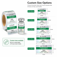 Autocollants personnalisés pour bouteilles 2ml 3ml 6ml, rouleau entier d'étiquettes pour flacons de médicaments, impression holographique, imperméables et résistants à l'eau
