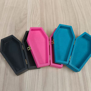 Оптовая продажа, натуральный гроб для домашних животных, большой деревянный подарочный гроб для Хэллоуина, незаконченная деревянная коробка для колец с откидной крышкой - Product Image 5