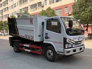 Camion benne à ordures auto-chargeur Dongfeng Blue Plate 4x2 manuel de 4,5 tonnes, 142 CV, essence, pour la collecte des déchets - Product Image 1